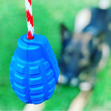 Load image into Gallery viewer, USA-K9 Grenade Durable Rubber Chew Toy, Treat Dispenser, Reward Toy, Tug Toy, and Retrieving Toy
