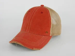 ORANGE DISTRESSED HAT