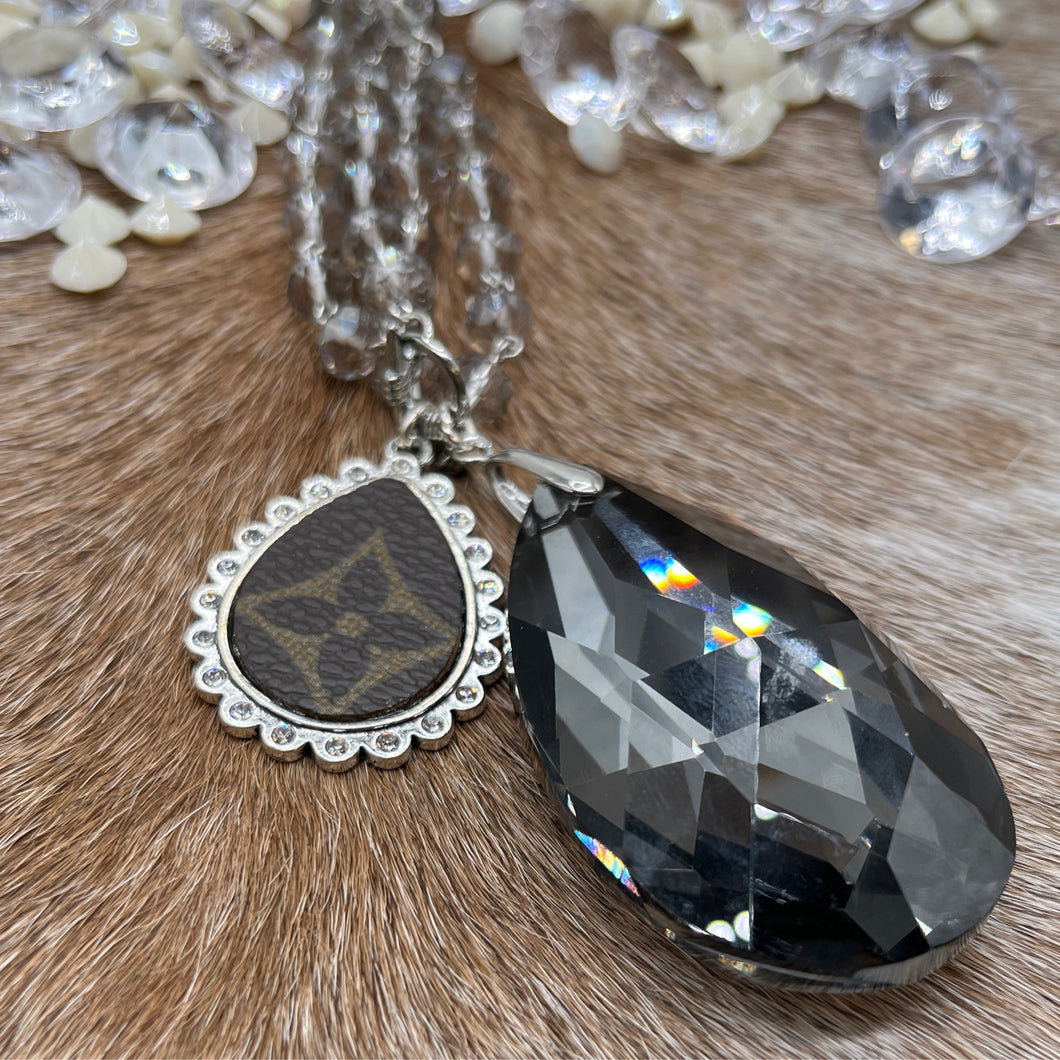Black Teardrop LV Necklace