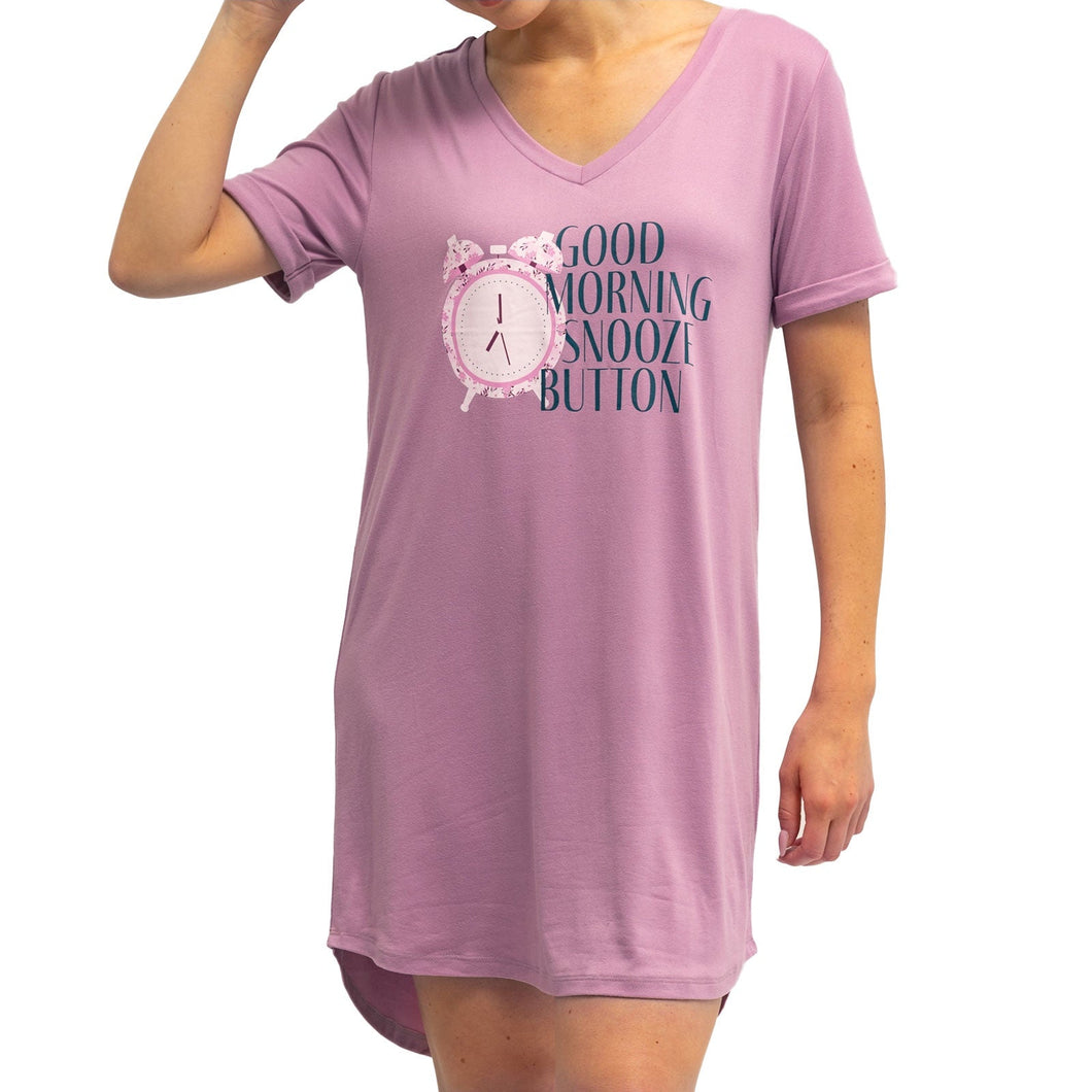 Sleep Shirt  “Good Morning Snooze Button”  Hello Mello